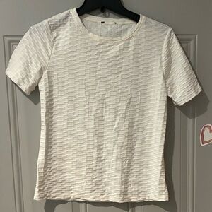 Textured White Women's Top